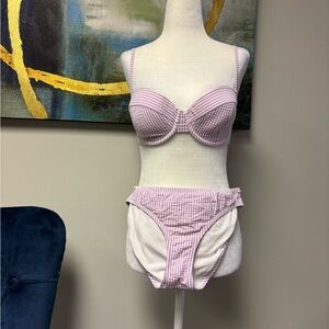 J. Crew Lavender Gingham Bikini Set